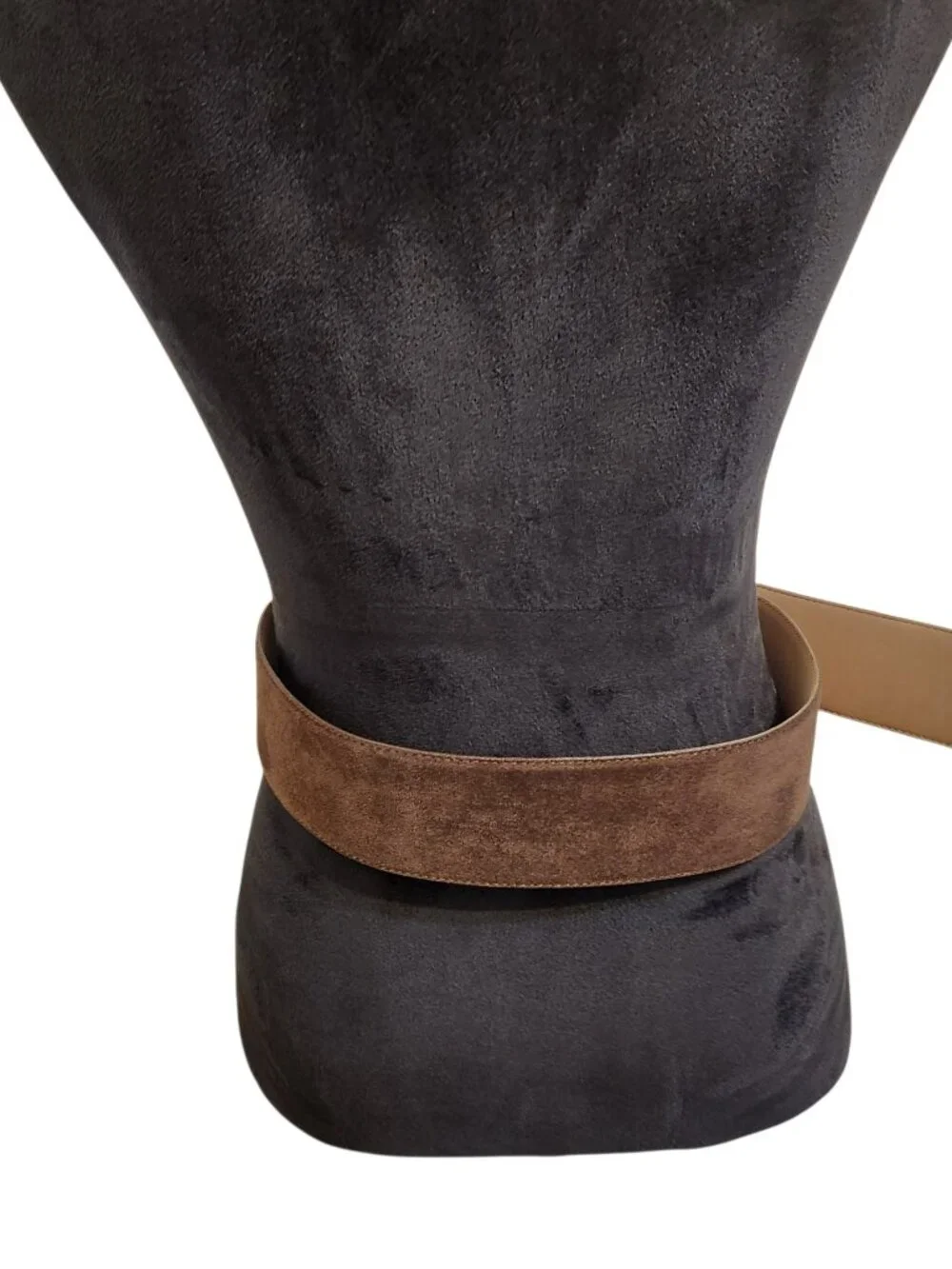 Banana Republic Wide Vegan Suede Belt Chocolate Brown Size XL - Picture 8 of 9